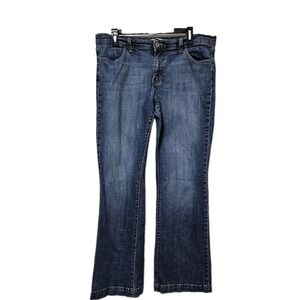 Gap Jeans Womens 14R Blue Long‎ and Lean Flare Mid Rise Medium Wash Denim Y2K